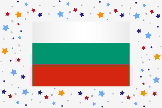 Bulgaria Flag Independence Day Celebration With Stars vector