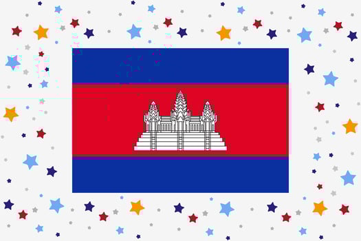 Cambodia Flag Independence Day Celebration With Stars vector