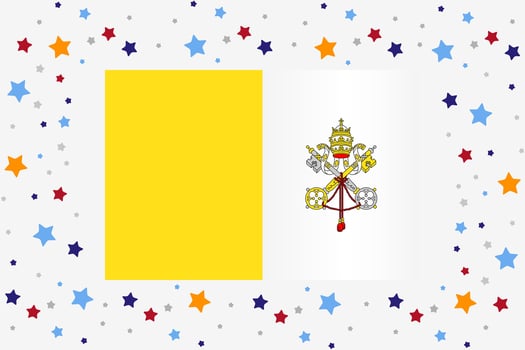 Vatican Flag Independence Day Celebration With Stars vector