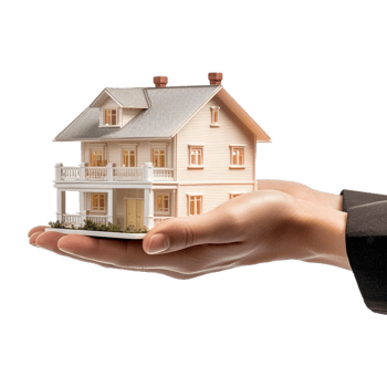AI generated House in hand Real Estate Concept on Transparent Background - Ai Generated png