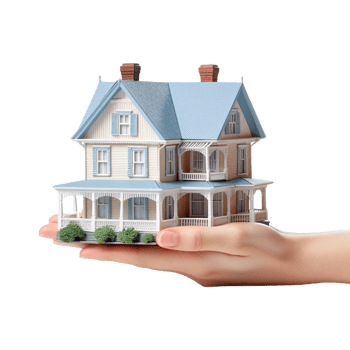 AI generated House in hand Real Estate Concept on Transparent Background - Ai Generated png