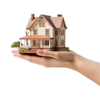 AI generated House in hand Real Estate Concept on Transparent Background - Ai Generated png