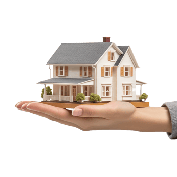 AI generated House in hand Real Estate Concept on Transparent Background - Ai Generated png