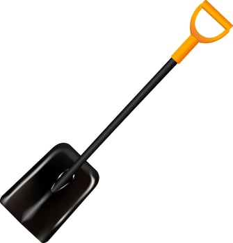 Square Garden Spade. Quality 3d illustration mockup. Shovel tool isolated on background. vector
