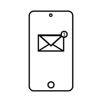 Phone sms icon. Smartphone new messege symbol. Sign mail vector. vector