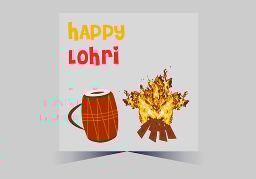 January Happy Lohri. India traditional celebration day illustration vector background