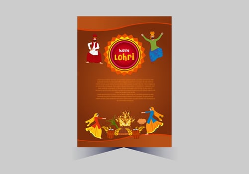 January Happy Lohri. India traditional celebration day illustration vector background