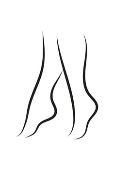 Elegant silhouette of women's legs in minimalistic style. for business cards, advertising, printing. vector. isolated on white background. vector
