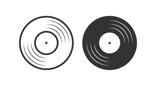 Vinyl icon. Lp logo symbol. Sign dj vector. vector