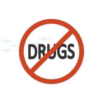 Forbidden drugs icon. No narcotic symbol. Sign stop doping vector. vector