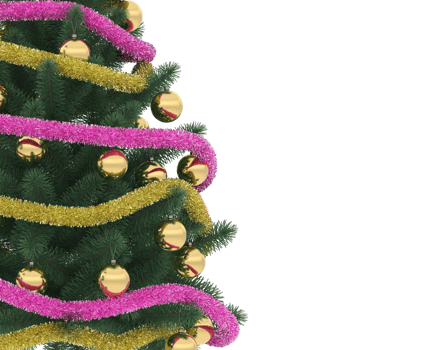 Christmas tree isolated on background. 3d rendering - illustration png