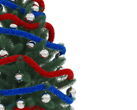 Christmas tree isolated on background. 3d rendering - illustration png