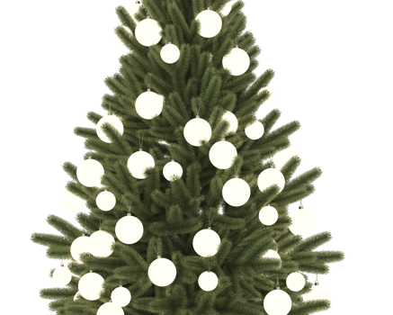 Christmas tree isolated on background. 3d rendering - illustration png
