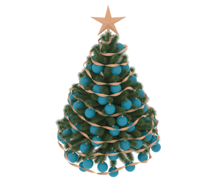 Christmas tree isolated on background. 3d rendering - illustration png