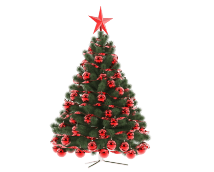 Christmas tree isolated on background. 3d rendering - illustration png
