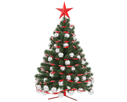 Christmas tree isolated on background. 3d rendering - illustration png
