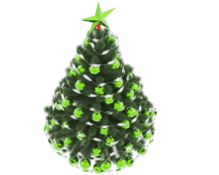 Christmas tree isolated on background. 3d rendering - illustration png