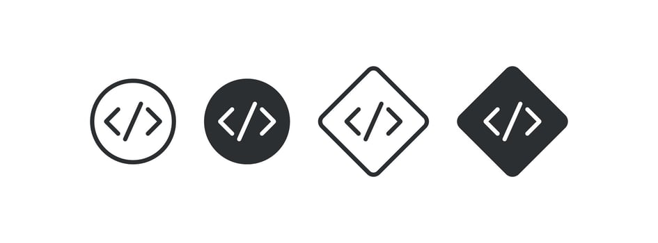 Code icon. Code html signs vector
