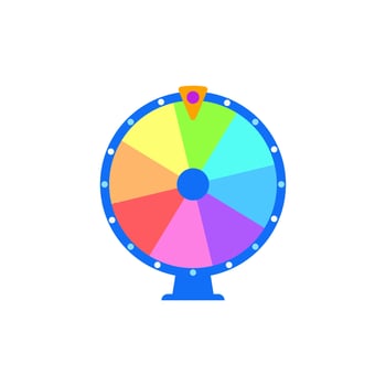 Wheel of fortune icon. Lottery game vector