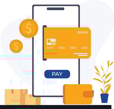 mobile wallet payment vector