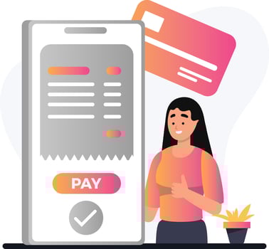 Woman purchasing online vector