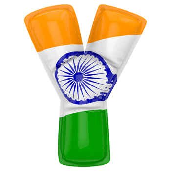 Balloon Y Font Flag India 3D Render png