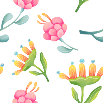 magical plants highlighted on transparent background. fantastic neon flowers seamless pattern. Bright unusual Fantastic alien magic plants. watercolor botanical print for textile, packaging paper png