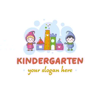 Logo template for children's business, kindergarten, school, training vector