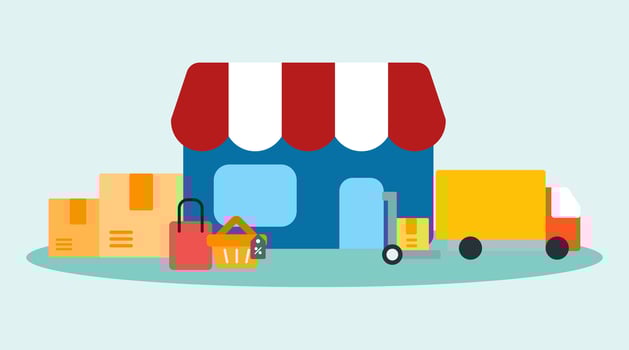 Trade transformation into the digital era - a seamless shift towards a tech-driven commercial landscape. vector