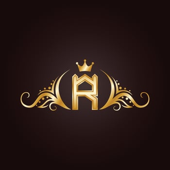 Luxury Logo of Symbol R with Crown. Suitable For Jewelry, Fashion, Boutique, Hotel, Restaurant, etc. vector