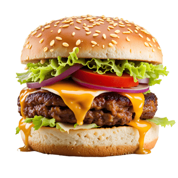 AI generated Delicious Hamburger Isolated on Transparent Background png