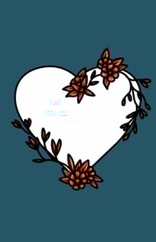 a square with flowers and leaves on it vector