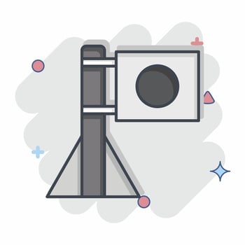 Icon Japan Flag. related to Ninja symbol. comic style. simple design editable. simple illustration vector