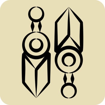 Icon Knife. related to Ninja symbol. hand drawn style. simple design editable. simple illustration vector