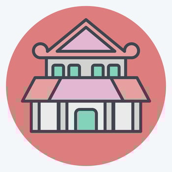 Icon Ninja House. related to Ninja symbol. color mate style. simple design editable. simple illustration vector