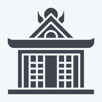 Icon Pavilion. related to Ninja symbol. glyph style. simple design editable. simple illustration vector