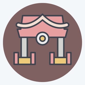 Icon Shrine. related to Ninja symbol. color mate style. simple design editable. simple illustration vector