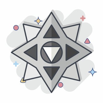 Icon Shuriken. related to Ninja symbol. comic style. simple design editable. simple illustration vector