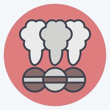 Icon Smoke Bomb. related to Ninja symbol. color mate style. simple design editable. simple illustration vector
