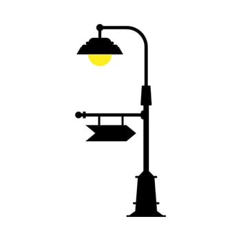 Flat illustration of street and park lighting vector