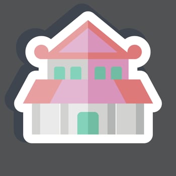 Sticker Ninja House. related to Ninja symbol. simple design editable. simple illustration vector