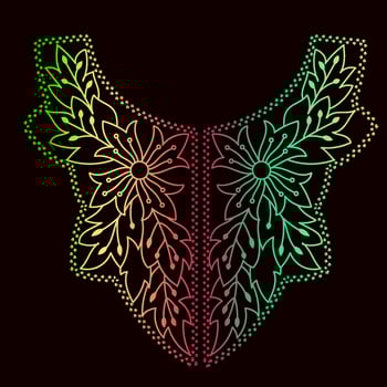 Rainbow color line art floral vector illustration, colorful vintage decorative vector template, rainbow color flower ornaments.