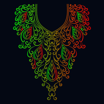 Rainbow color line art floral vector illustration, colorful vintage decorative vector template, rainbow color flower ornaments.
