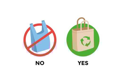 say no to plastic bag campaign, no plastic bags illustration vector