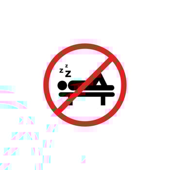 no sleeping prohibition sign template vector