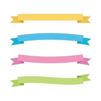 various flat long ribbon collection vector