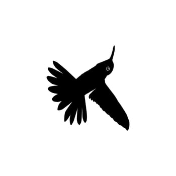 Flying Hummingbird Silhouette, can use Art Illustration, Website, Logo Gram, Pictogram or Graphic Design Element. Vector Illustration