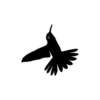 Flying Hummingbird Silhouette, can use Art Illustration, Website, Logo Gram, Pictogram or Graphic Design Element. Vector Illustration