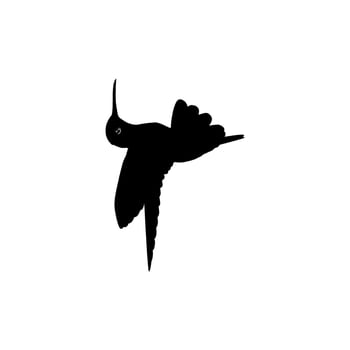 Flying Hummingbird Silhouette, can use Art Illustration, Website, Logo Gram, Pictogram or Graphic Design Element. Vector Illustration