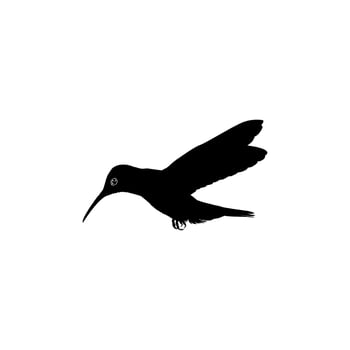 Flying Hummingbird Silhouette, can use Art Illustration, Website, Logo Gram, Pictogram or Graphic Design Element. Vector Illustration